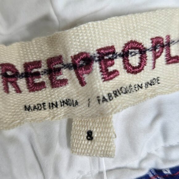 FREE PEOPLE buckle belt back trousers wide leg pants white Size 8 NWOT - Picture 10 of 11